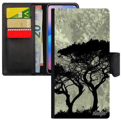 фото Защитный чехол- книжка для смарфона // galaxy a40 // "гренадил" символ флора, utaupia, серый