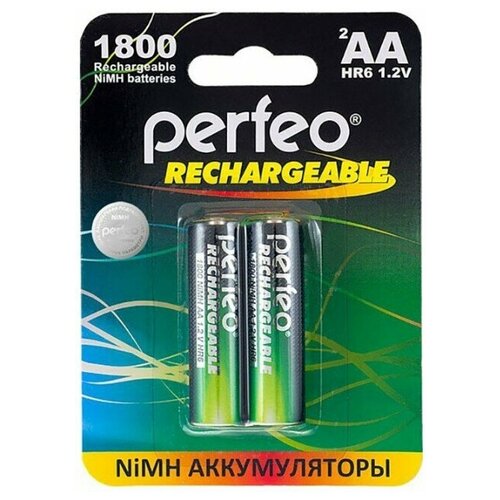 Батарейка аккумуляторная AA никель-металлогидридная Perfeo AA1800mAh/2BL 2шт