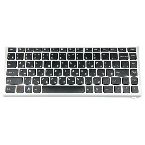 Клавиатура для ноутбуков Lenovo IdeaPad U410 RU Silver frame Black key 1840₽