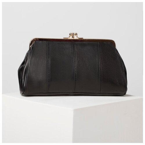 фото Косметичка на фермуаре, 2 отдела, наружный карман, цвет чёрный mikimarket