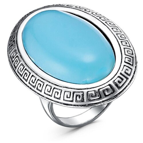 фото Кольцо красная пресня, халцедон синтетический, размер 18, голубой