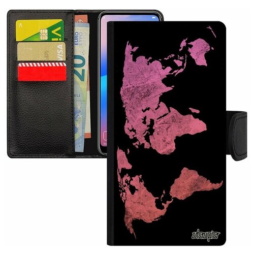 фото Чехол книжка для мобильного samsung galaxy s7 edge, "карта мира" атлас планета utaupia