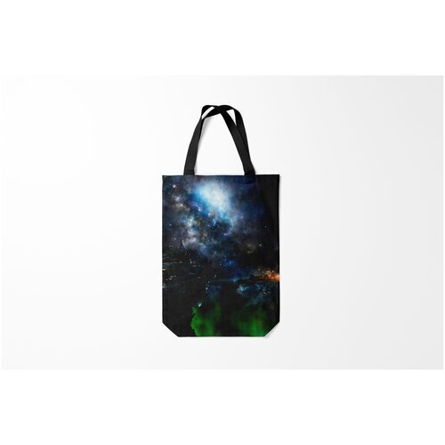 фото Сумка-шоппер / 31х42 см / неоновые принты / космос burnettie