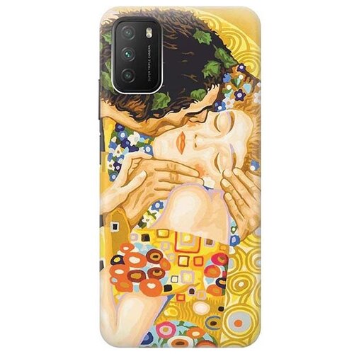 фото Ультратонкий силиконовый чехол-накладка для xiaomi redmi 9t / poco m3 с принтом "поцелуй" gosso