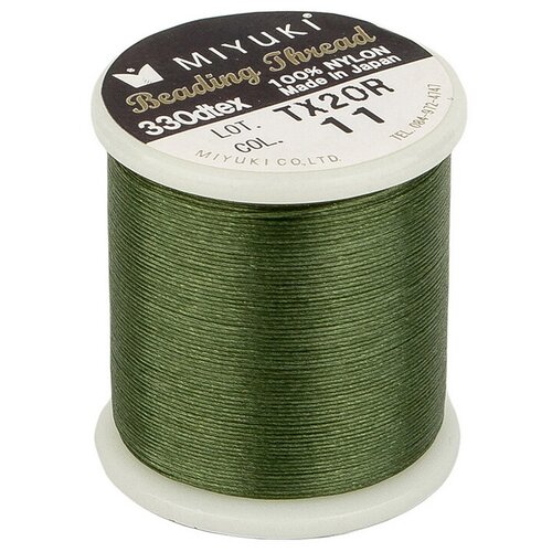 Нить Miyuki нейлоновая, 50 м, цвет: зеленый (MiThr-50m)