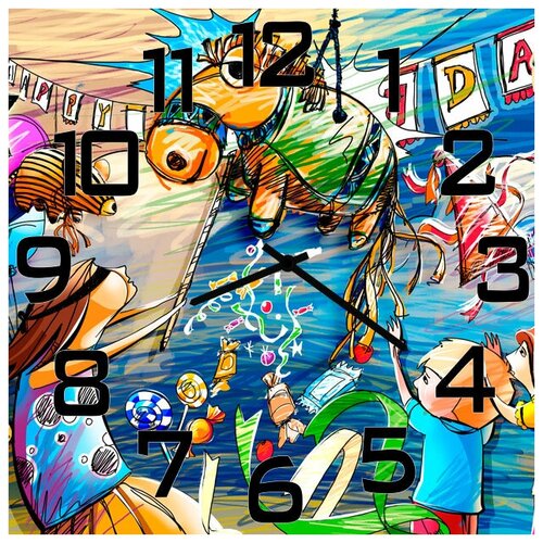фото Svs настенные часы svs 3002659 игра сбей ослика получи конфет