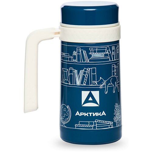 Термокружка для напитков Арктика 412-500 0.5л. синий/белый картонная коробка (412-500/BLU)