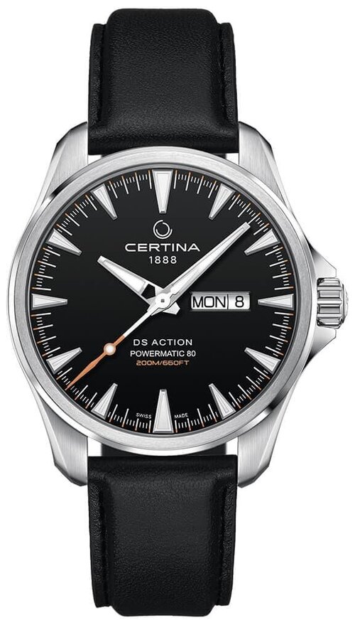 Наручные часы Certina DS Action, серебряный, черный