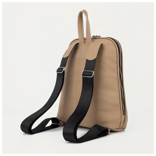 фото Рюкзак на молнии, цвет бежевый сакси