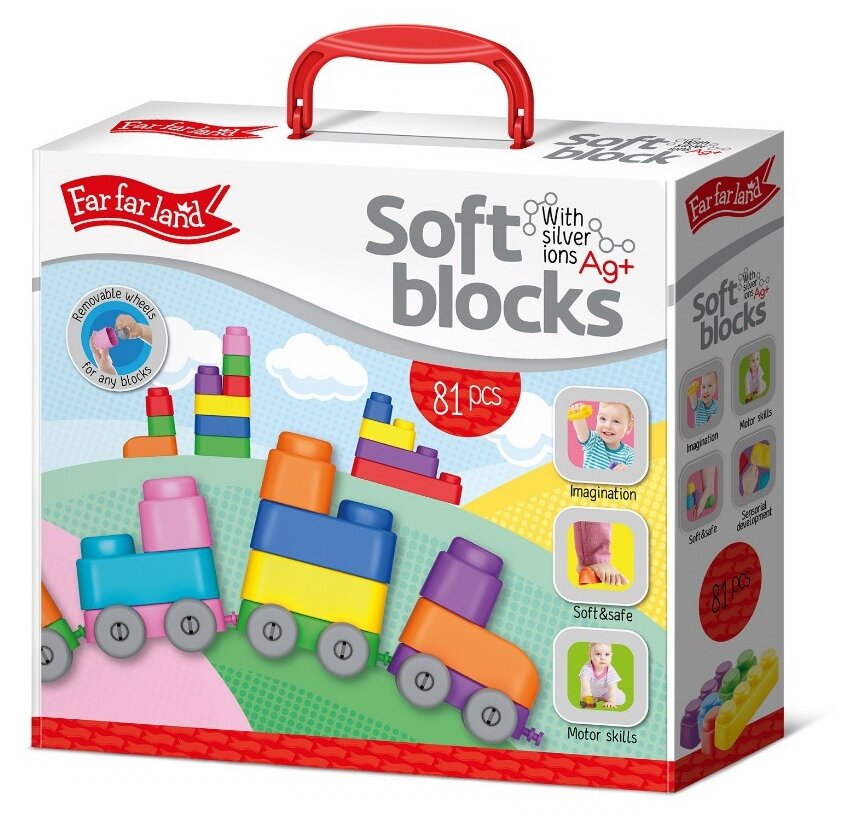 Soft Blocks Плюс "Far far Lаnd" 81 эл. (колесики)