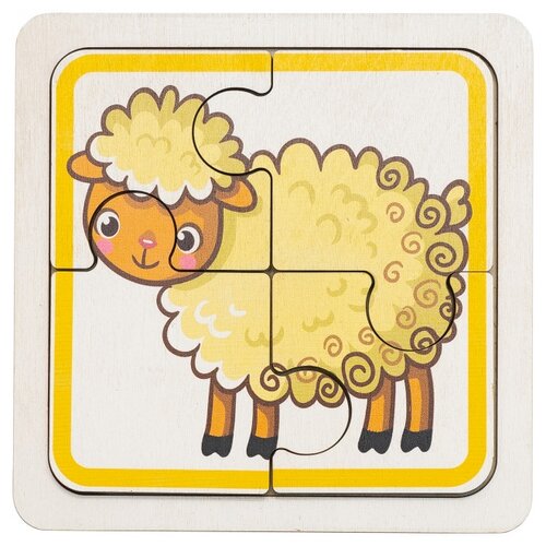Пазл двусторонний EVOTOYS ET-PUZ-01-02 Барашек и Коровка