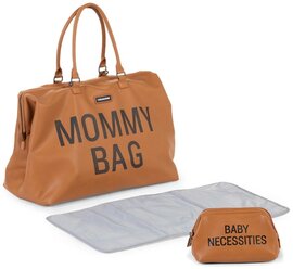 Сумка для мамы и малыша с пеленальным ковриком Mommy bag Коричневая экокожа