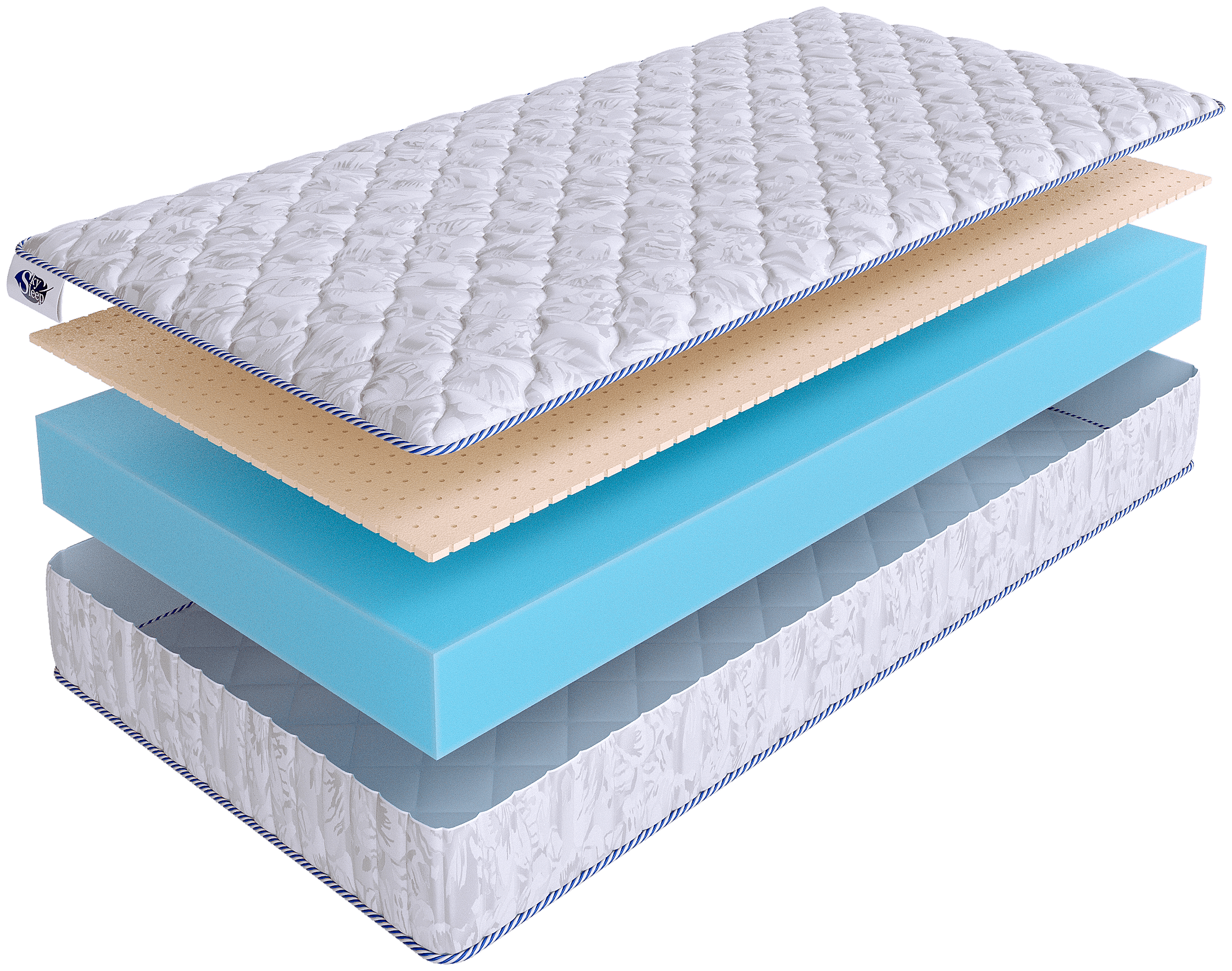 Беспружинный ортопедический матрас SkySleep ROLLER Cotton 10 Latex на диван кровать 70x180