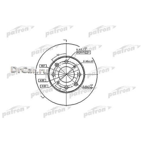 Диск тормозной передн MG: MG ZS 01-, MG ZS Hatchback 01-, ROVER: 200 95-00, 200 хечбэк 89-95, 400 90-95, 400 хечбэк 95-00, CABRIOLET 90-99