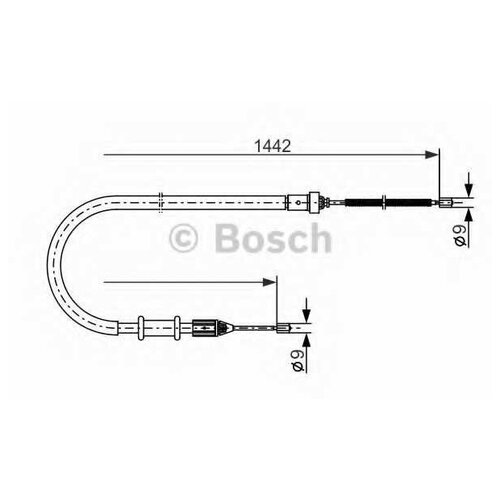 Трос ручного тормоза RENAULT KANGOO 1442мм BOSCH 1987477635