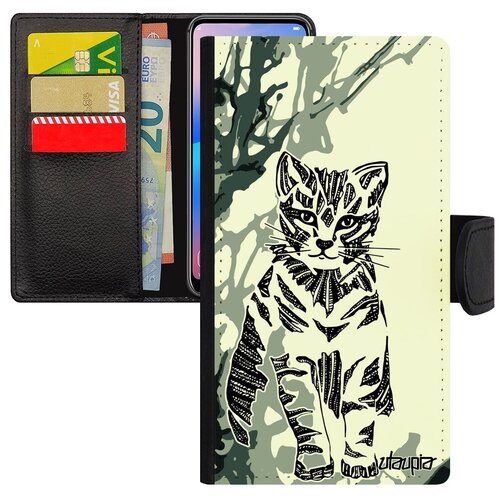 фото Противоударный чехол- книжка для смарфона // iphone 7 // "кот" пушистый тигристый, utaupia, серый