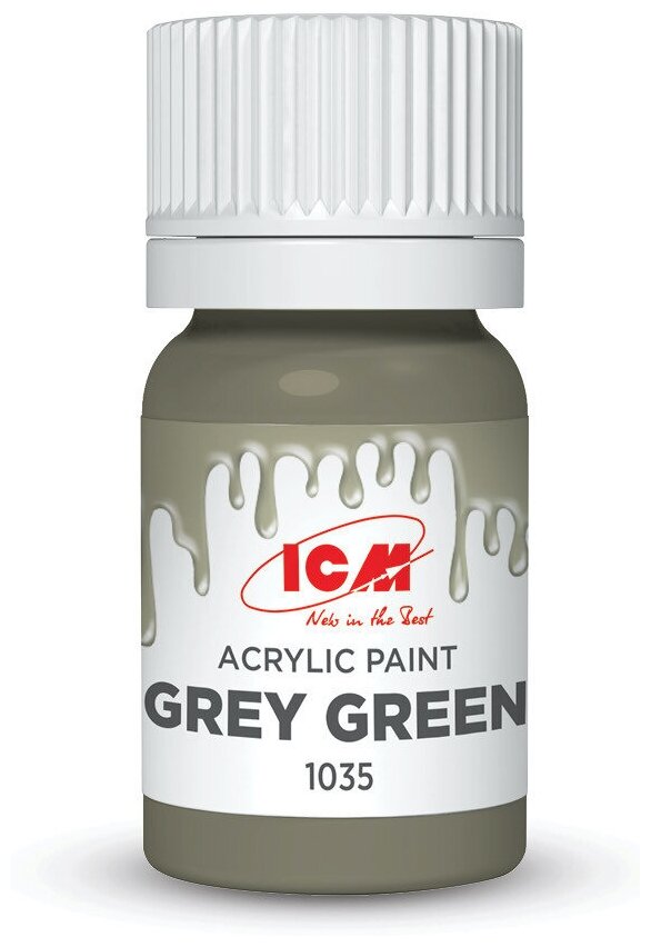 ICM Краска акриловая, Серо-зеленый (Grey Green), 12 мл, C1035