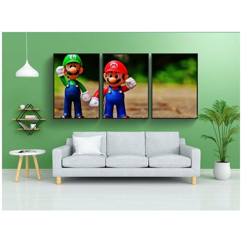 фото Набор модулных постеров для интерьера "марио, луиджи, персонажи" 60x90 см. в тубусе, без рамки lotsprints