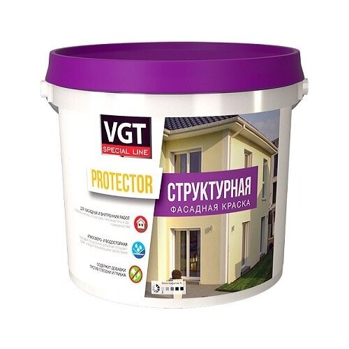 Декоративное покрытие VGT Protector, белый, 7 кг, 4.7 л