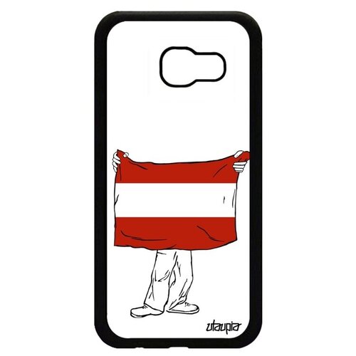 фото Защитный чехол для смартфона // samsung galaxy a5 2017 // "флаг австрии с руками" туризм патриот, utaupia, белый
