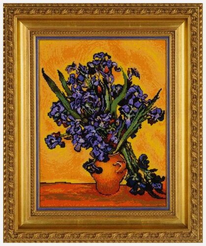 Изображение товара Набор для вышивания крестом Риолис, вышивка крестиком "Ирисы" по мотивам картины В. Ван Гога, 30*40 см, 1087