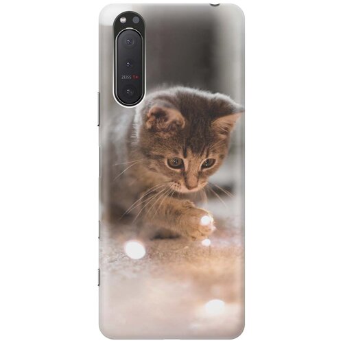 фото Силиконовый чехол на sony xperia 5 ii / сони иксперия 5 2 с принтом "котенок и свет" gosso