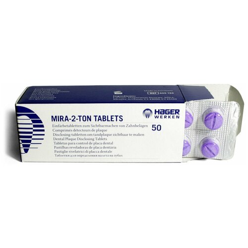 Купить Таблетки Miradent Mira-2-Ton для индикации зубного налета, 50 шт, Miradent (Docdont), Полоскание и уход за полостью рта
