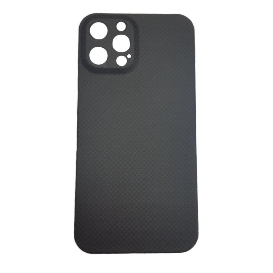 Кевларовый чехол DiXiS Carbon Case для Apple iPhone 12 Pro 600D (B12PRO600D-CM) матовый черный