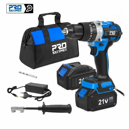 21V 125NM Бесщеточный буровой молот Бесшнуровая отвертка для ледяного бурения 3000mAH литий - ионный аккумулятор 2 электрический инструмент Prostormer 1175000₽