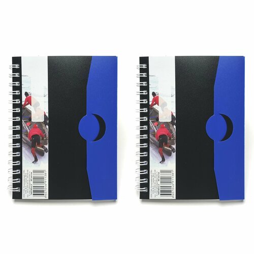 Блокнот 2 штуки A6-1310 см 80 листов В пластиковой обложке цвет Черный синий 289₽
