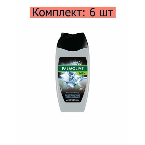 Palmolive Гель для душа Men Арктический ветер для тела, лица и волос, 250 мл, 6 шт для ванной и душа palmolive гель для душа освежающий 3 в 1 for men арктический ветер