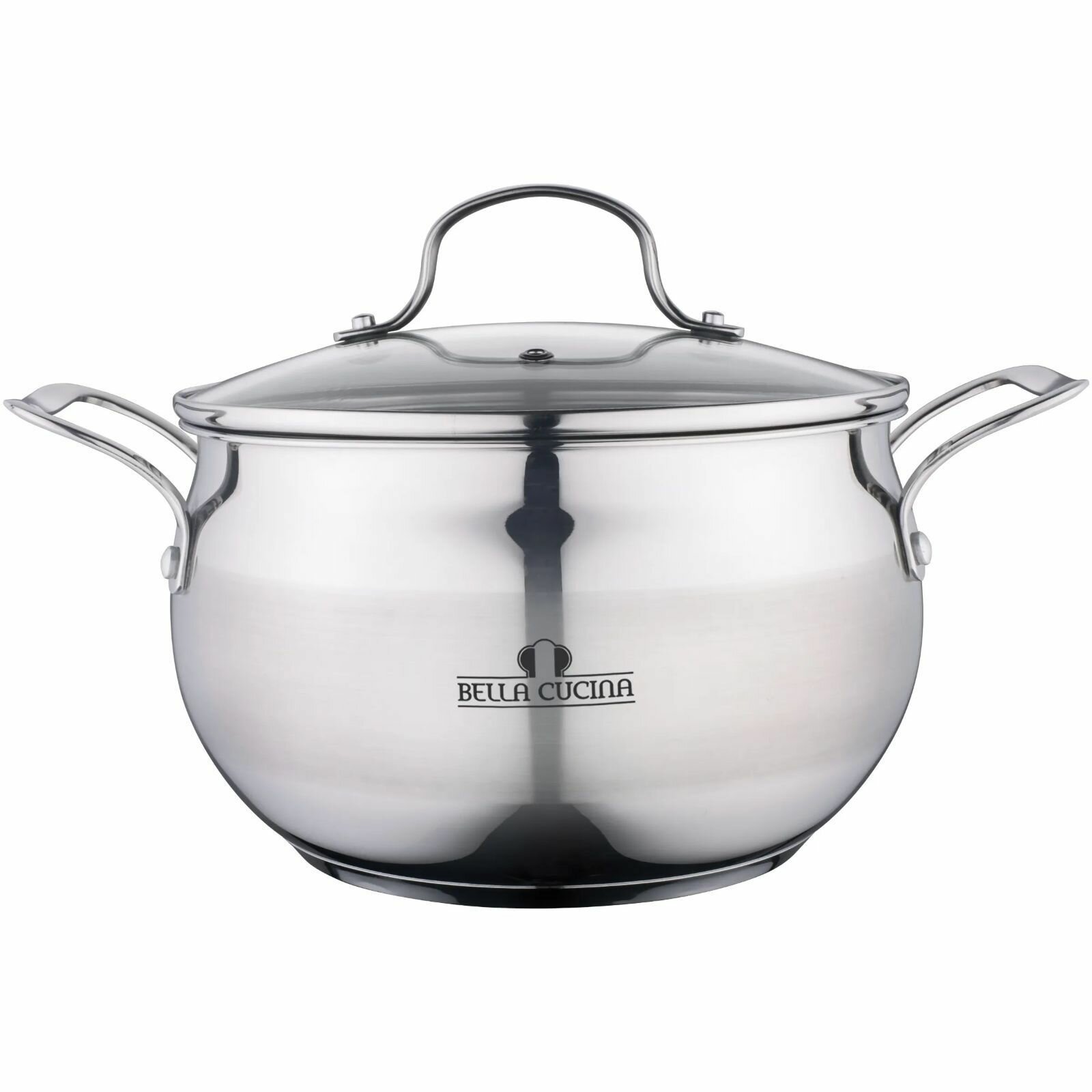 Кастрюля со стеклянной крышкой 68л 24см нерж. сталь BC-2132