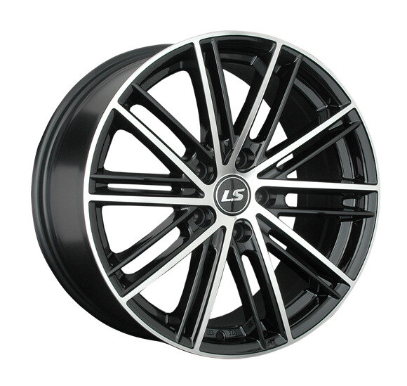 Колесный диск LS LS480 17x7.5" PCD5x114,3 ET45 D73,1 черный глянцевый с полированными лучами