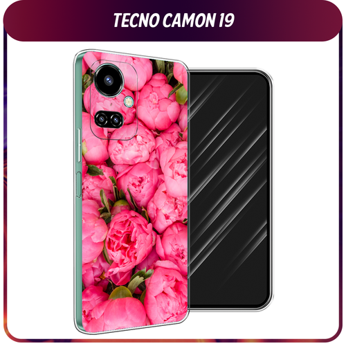 Силиконовый чехол на Tecno Camon 19/19 Pro 4G / Текно Камон 19/19 Про 4G Прекрасные пионы силиконовый чехол на tecno camon 19 19 pro 4g текно камон 19 19 про 4g нарисованный пруд