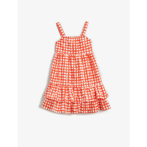 Платье KOTON, размер 9-10 лет, оранжевый платье koton размер 9 10 лет фуксия