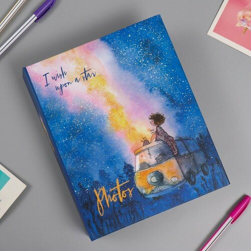 SUI Фотоальбом на 200 фото 10х15 см пластик листы Cosmo sketch Млечный путь 1097₽