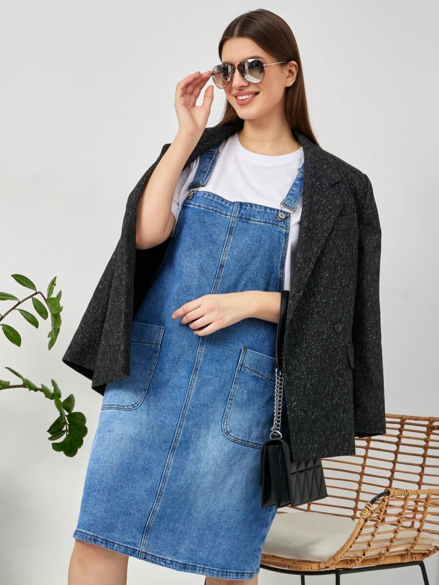 Сарафан  Весна - Лето 2023, размер 6XL, голубой — фото 1