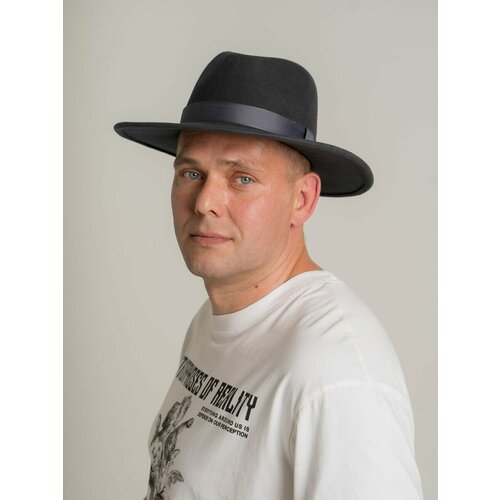 фото Шляпа фетр сибири, размер 55-56, серый