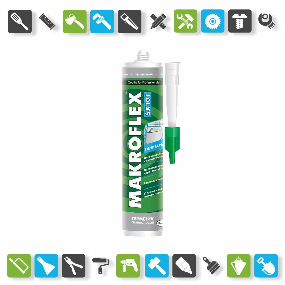Герметик силиконовый Makroflex SX101 санитарный, прозрачный (0,29 л)