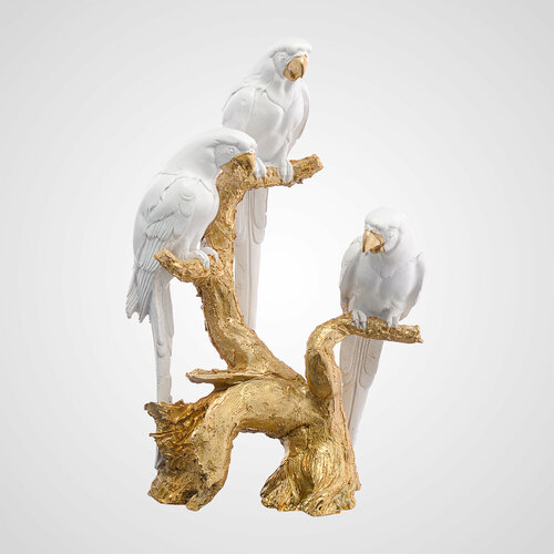 Статуэтка Три белых попугая25 16 11 см 5999₽