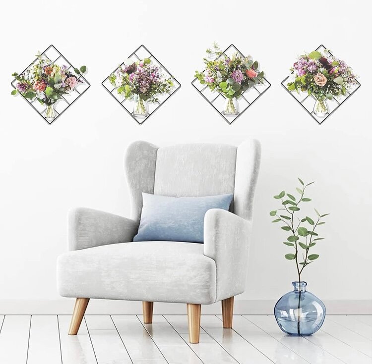 Интерьерные наклейки на стену " Весенние букеты "