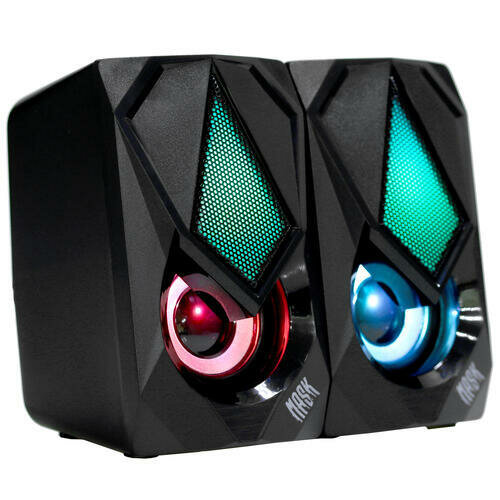 Компьютерные колонки 2.0 Qumo Mask As004, 2х5 Вт, Usb, RGB подсветка, чёрные 5115369 Qumo