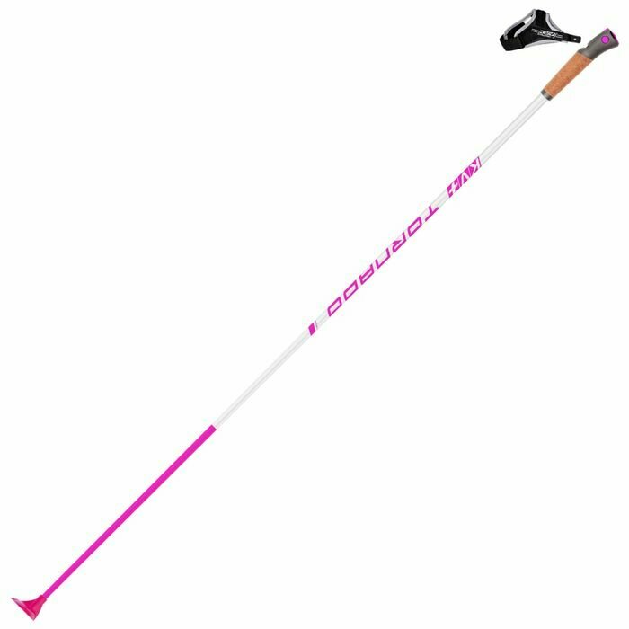 Лыжные палки KV+ (23P010JP) Tornado Jr. (Карбон 30%) (розовый/белый) (142,5)