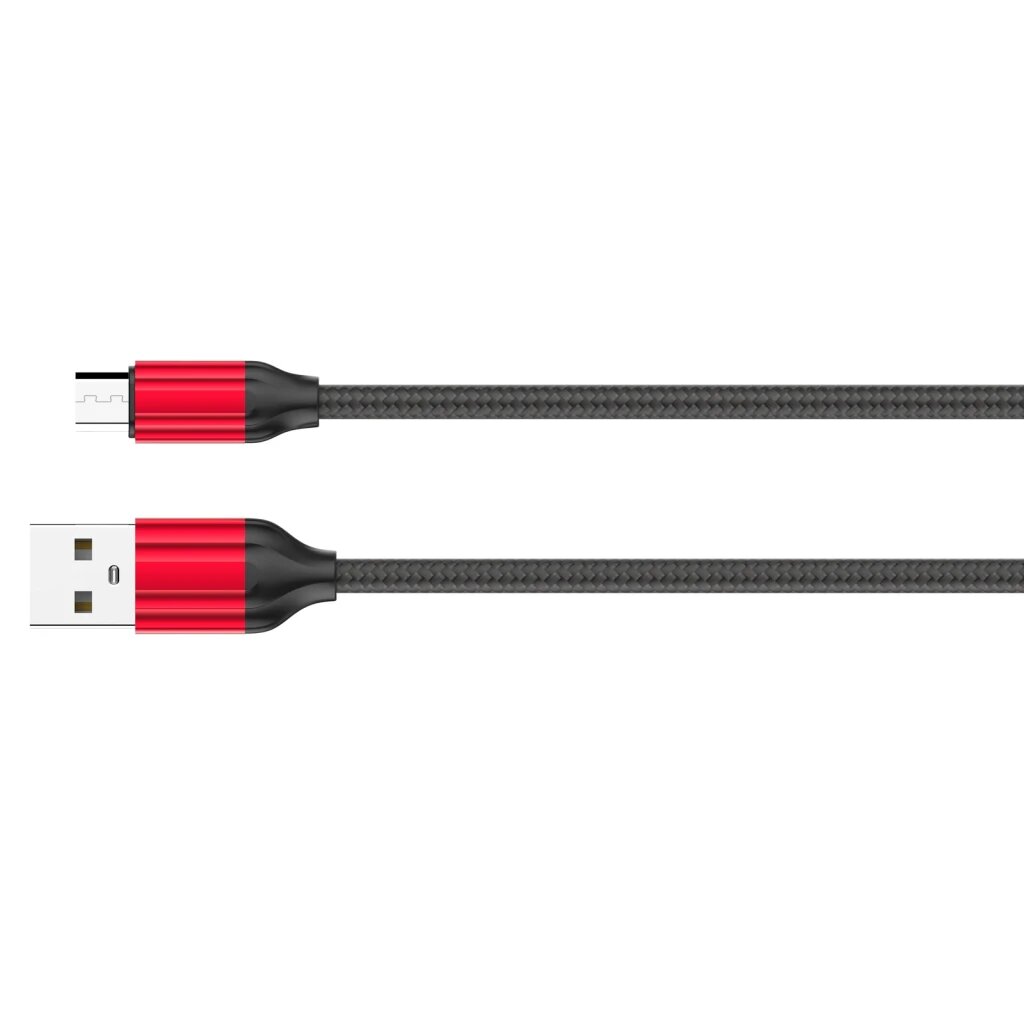 Кабель для телефона "LDNIO" LS431 USB - micro USB (2.4A, медь, красный, 86 жил) 1 м