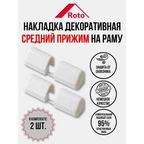 Накладка декоративная средний прижим на раму белая 290₽