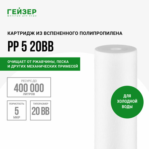 Гейзер Картридж PP 5 BB20 28013, 1 уп, 1 шт. гейзер картридж pp 50 bb20 28250 1 шт