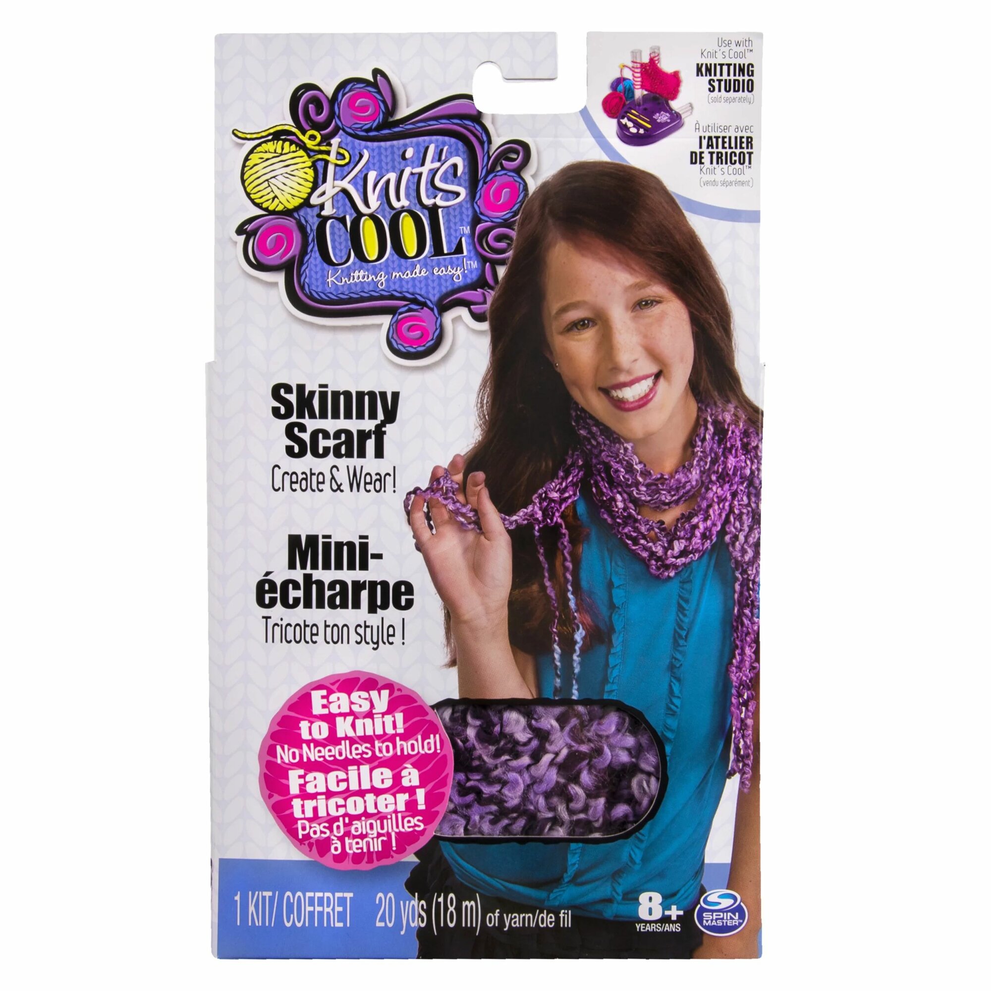Knits Cool - Набор для вязания (шарф/пояс, сумочка) №2 Фиолетовые нити