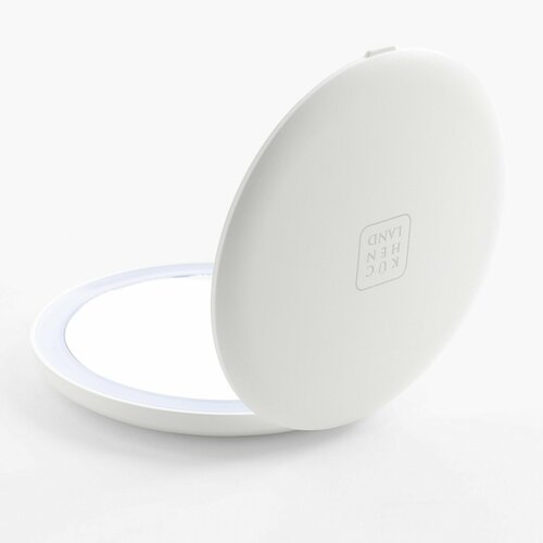 Зеркало карманное 10 см двустороннее с подсветкой пластик белое Vesta 1690₽