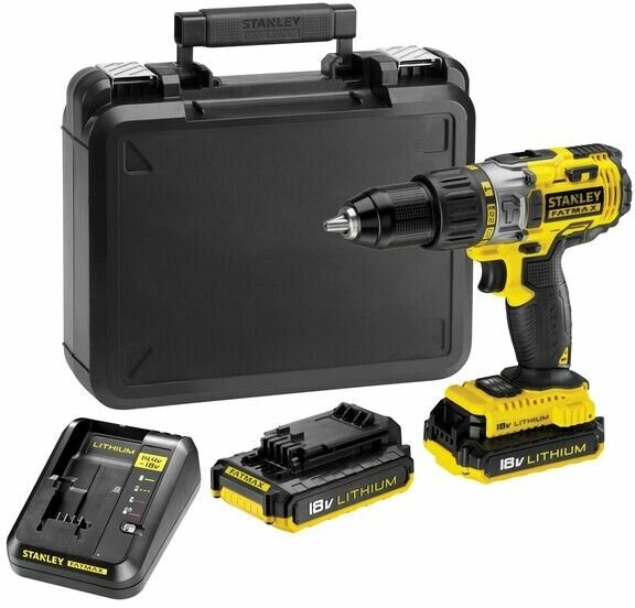 фото Аккумуляторная ударная дрель-шуруповерт Stanley Fatmax FMC625D2, кейс, 18В, Li-ion