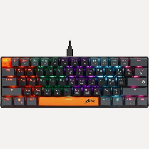 Изображение товара Клавиатура Defender Apex GK-002 RU проводная черный, 3цвета (45003)